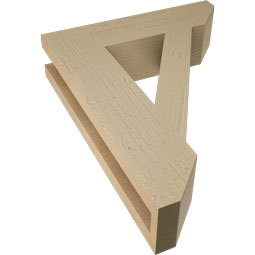 Ekena Millwork - BKTUR035X14X18TRA06RCPR - Timberthane Faux Wood Traditional Style Bracket, Slat Ends, 3 1/2"W x 14"D x 18"H, Primed Tan
