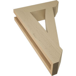 Ekena Millwork - BKTUR035X14X22TRA06RCPR - Timberthane Faux Wood Traditional Style Bracket, Slat Ends, 3 1/2"W x 14"D x 22"H, Primed Tan