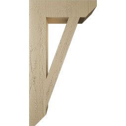 Ekena Millwork - BKTUR035X14X26TRA06RCPR - Timberthane Faux Wood Traditional Style Bracket, Slat Ends, 3 1/2"W x 14"D x 26"H, Primed Tan
