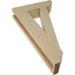 Ekena Millwork - BKTUR035X14X26TRA06RCPR - Timberthane Faux Wood Traditional Style Bracket, Slat Ends, 3 1/2"W x 14"D x 26"H, Primed Tan