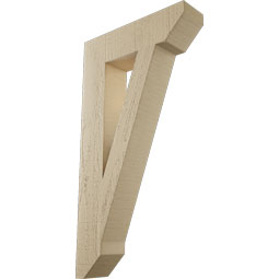Ekena Millwork - BKTUR035X14X26TRA06RCPR - Timberthane Faux Wood Traditional Style Bracket, Slat Ends, 3 1/2"W x 14"D x 26"H, Primed Tan