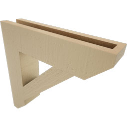 Ekena Millwork - BKTUR035X16X16TRA06RCPR - Timberthane Faux Wood Traditional Style Bracket, Slat Ends, 3 1/2"W x 16"D x 16"H, Primed Tan