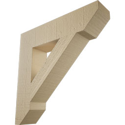 Ekena Millwork - BKTUR035X16X16TRA06RCPR - Timberthane Faux Wood Traditional Style Bracket, Slat Ends, 3 1/2"W x 16"D x 16"H, Primed Tan