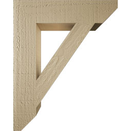 Ekena Millwork - BKTUR035X16X20TRA06RCPR - Timberthane Faux Wood Traditional Style Bracket, Slat Ends, 3 1/2"W x 16"D x 20"H, Primed Tan
