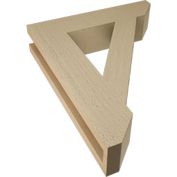 Ekena Millwork - BKTUR035X16X20TRA06RCPR - Timberthane Faux Wood Traditional Style Bracket, Slat Ends, 3 1/2"W x 16"D x 20"H, Primed Tan