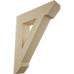 Ekena Millwork - BKTUR035X16X20TRA06RCPR - Timberthane Faux Wood Traditional Style Bracket, Slat Ends, 3 1/2"W x 16"D x 20"H, Primed Tan