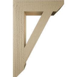 Ekena Millwork - BKTUR035X16X24TRA06RCPR - Timberthane Faux Wood Traditional Style Bracket, Slat Ends, 3 1/2"W x 16"D x 24"H, Primed Tan