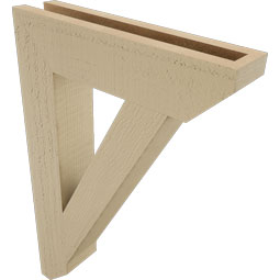 Ekena Millwork - BKTUR035X16X24TRA06RCPR - Timberthane Faux Wood Traditional Style Bracket, Slat Ends, 3 1/2"W x 16"D x 24"H, Primed Tan