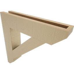 Ekena Millwork - BKTUR035X18X18TRA06RCPR - Timberthane Faux Wood Traditional Style Bracket, Slat Ends, 3 1/2"W x 18"D x 18"H, Primed Tan