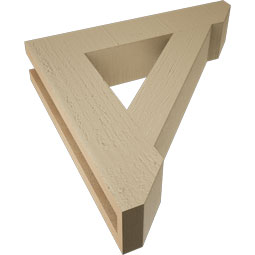Ekena Millwork - BKTUR035X18X18TRA06RCPR - Timberthane Faux Wood Traditional Style Bracket, Slat Ends, 3 1/2"W x 18"D x 18"H, Primed Tan