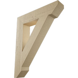 Ekena Millwork - BKTUR035X18X22TRA06RCPR - Timberthane Faux Wood Traditional Style Bracket, Slat Ends, 3 1/2"W x 18"D x 22"H, Primed Tan