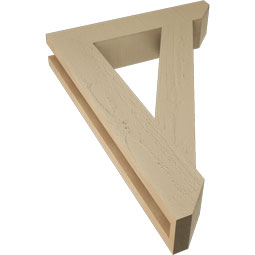 Ekena Millwork - BKTUR035X18X26TRA06RCPR - Timberthane Faux Wood Traditional Style Bracket, Slat Ends, 3 1/2"W x 18"D x 26"H, Primed Tan