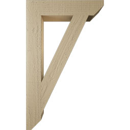 Ekena Millwork - BKTUR035X18X30TRA06RCPR - Timberthane Faux Wood Traditional Style Bracket, Slat Ends, 3 1/2"W x 18"D x 30"H, Primed Tan