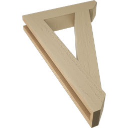 Ekena Millwork - BKTUR035X18X30TRA06RCPR - Timberthane Faux Wood Traditional Style Bracket, Slat Ends, 3 1/2"W x 18"D x 30"H, Primed Tan