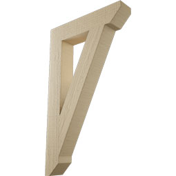 Ekena Millwork - BKTUR035X18X30TRA06RCPR - Timberthane Faux Wood Traditional Style Bracket, Slat Ends, 3 1/2"W x 18"D x 30"H, Primed Tan
