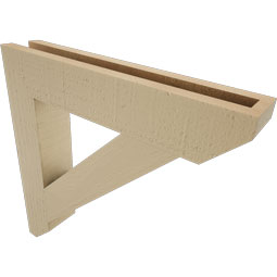 Ekena Millwork - BKTUR035X20X20TRA06RCPR - Timberthane Faux Wood Traditional Style Bracket, Slat Ends, 3 1/2"W x 20"D x 20"H, Primed Tan
