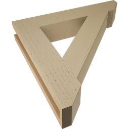 Ekena Millwork - BKTUR035X20X20TRA06RCPR - Timberthane Faux Wood Traditional Style Bracket, Slat Ends, 3 1/2"W x 20"D x 20"H, Primed Tan
