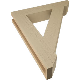 Ekena Millwork - BKTUR035X20X24TRA06RCPR - Timberthane Faux Wood Traditional Style Bracket, Slat Ends, 3 1/2"W x 20"D x 24"H, Primed Tan