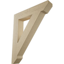 Ekena Millwork - BKTUR035X20X24TRA06RCPR - Timberthane Faux Wood Traditional Style Bracket, Slat Ends, 3 1/2"W x 20"D x 24"H, Primed Tan