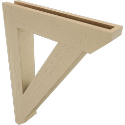Ekena Millwork - BKTUR035X20X28TRA06RCPR - Timberthane Faux Wood Traditional Style Bracket, Slat Ends, 3 1/2"W x 20"D x 28"H, Primed Tan