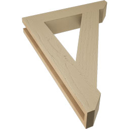 Ekena Millwork - BKTUR035X20X28TRA06RCPR - Timberthane Faux Wood Traditional Style Bracket, Slat Ends, 3 1/2"W x 20"D x 28"H, Primed Tan