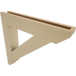 Ekena Millwork - BKTUR035X22X22TRA06RCPR - Timberthane Faux Wood Traditional Style Bracket, Slat Ends, 3 1/2"W x 22"D x 22"H, Primed Tan