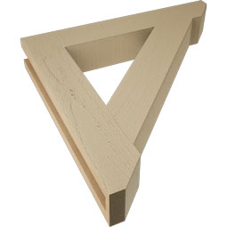 Ekena Millwork - BKTUR035X22X22TRA06RCPR - Timberthane Faux Wood Traditional Style Bracket, Slat Ends, 3 1/2"W x 22"D x 22"H, Primed Tan
