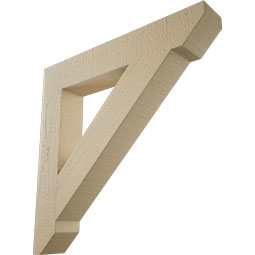 Ekena Millwork - BKTUR035X22X22TRA06RCPR - Timberthane Faux Wood Traditional Style Bracket, Slat Ends, 3 1/2"W x 22"D x 22"H, Primed Tan
