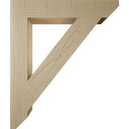 Ekena Millwork - BKTUR035X22X26TRA06RCPR - Timberthane Faux Wood Traditional Style Bracket, Slat Ends, 3 1/2"W x 22"D x 26"H, Primed Tan
