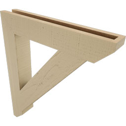 Ekena Millwork - BKTUR035X22X26TRA06RCPR - Timberthane Faux Wood Traditional Style Bracket, Slat Ends, 3 1/2"W x 22"D x 26"H, Primed Tan