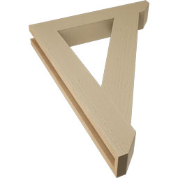 Ekena Millwork - BKTUR035X22X30TRA06RCPR - Timberthane Faux Wood Traditional Style Bracket, Slat Ends, 3 1/2"W x 22"D x 30"H, Primed Tan