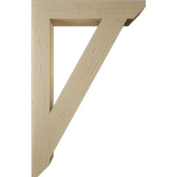 Ekena Millwork - BKTUR035X22X34TRA06RCPR - Timberthane Faux Wood Traditional Style Bracket, Slat Ends, 3 1/2"W x 22"D x 34"H, Primed Tan
