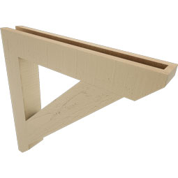 Ekena Millwork - BKTUR035X24X24TRA06RCPR - Timberthane Faux Wood Traditional Style Bracket, Slat Ends, 3 1/2"W x 24"D x 24"H, Primed Tan