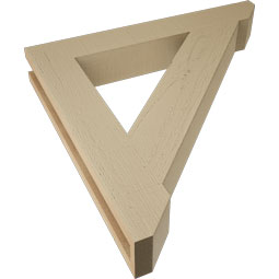 Ekena Millwork - BKTUR035X24X24TRA06RCPR - Timberthane Faux Wood Traditional Style Bracket, Slat Ends, 3 1/2"W x 24"D x 24"H, Primed Tan