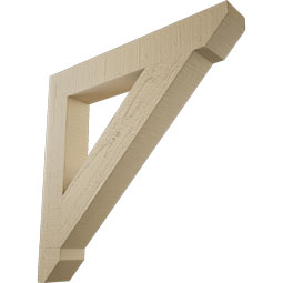 Ekena Millwork - BKTUR035X24X24TRA06RCPR - Timberthane Faux Wood Traditional Style Bracket, Slat Ends, 3 1/2"W x 24"D x 24"H, Primed Tan