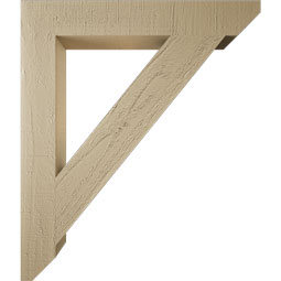 Ekena Millwork - BKTUR035X24X28TRA06RCPR - Timberthane Faux Wood Traditional Style Bracket, Slat Ends, 3 1/2"W x 24"D x 28"H, Primed Tan