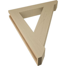 Ekena Millwork - BKTUR035X24X28TRA06RCPR - Timberthane Faux Wood Traditional Style Bracket, Slat Ends, 3 1/2"W x 24"D x 28"H, Primed Tan