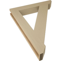 Ekena Millwork - BKTUR035X24X32TRA06RCPR - Timberthane Faux Wood Traditional Style Bracket, Slat Ends, 3 1/2"W x 24"D x 32"H, Primed Tan