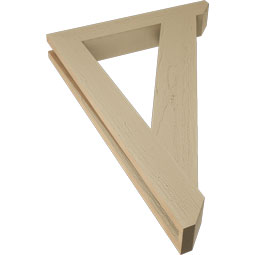 Ekena Millwork - BKTUR035X24X36TRA06RCPR - Timberthane Faux Wood Traditional Style Bracket, Slat Ends, 3 1/2"W x 24"D x 36"H, Primed Tan
