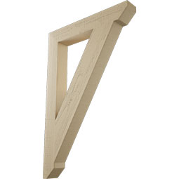 Ekena Millwork - BKTUR035X24X36TRA06RCPR - Timberthane Faux Wood Traditional Style Bracket, Slat Ends, 3 1/2"W x 24"D x 36"H, Primed Tan
