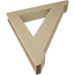 Ekena Millwork - BKTUR035X26X26TRA06RCPR - Timberthane Faux Wood Traditional Style Bracket, Slat Ends, 3 1/2"W x 26"D x 26"H, Primed Tan