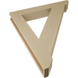 Ekena Millwork - BKTUR035X26X30TRA06RCPR - Timberthane Faux Wood Traditional Style Bracket, Slat Ends, 3 1/2"W x 26"D x 30"H, Primed Tan
