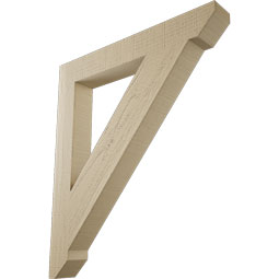 Ekena Millwork - BKTUR035X26X30TRA06RCPR - Timberthane Faux Wood Traditional Style Bracket, Slat Ends, 3 1/2"W x 26"D x 30"H, Primed Tan