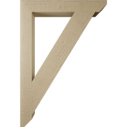 Ekena Millwork - BKTUR035X26X38TRA06RCPR - Timberthane Faux Wood Traditional Style Bracket, Slat Ends, 3 1/2"W x 26"D x 38"H, Primed Tan