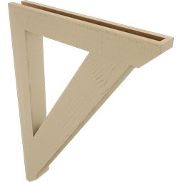 Ekena Millwork - BKTUR035X26X38TRA06RCPR - Timberthane Faux Wood Traditional Style Bracket, Slat Ends, 3 1/2"W x 26"D x 38"H, Primed Tan