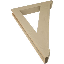 Ekena Millwork - BKTUR035X26X38TRA06RCPR - Timberthane Faux Wood Traditional Style Bracket, Slat Ends, 3 1/2"W x 26"D x 38"H, Primed Tan