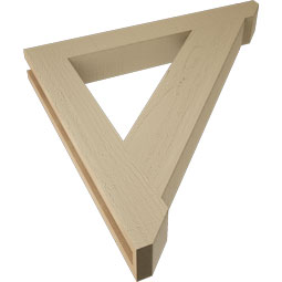 Ekena Millwork - BKTUR035X28X28TRA06RCPR - Timberthane Faux Wood Traditional Style Bracket, Slat Ends, 3 1/2"W x 28"D x 28"H, Primed Tan