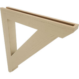 Ekena Millwork - BKTUR035X28X32TRA06RCPR - Timberthane Faux Wood Traditional Style Bracket, Slat Ends, 3 1/2"W x 28"D x 32"H, Primed Tan