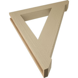 Ekena Millwork - BKTUR035X28X32TRA06RCPR - Timberthane Faux Wood Traditional Style Bracket, Slat Ends, 3 1/2"W x 28"D x 32"H, Primed Tan