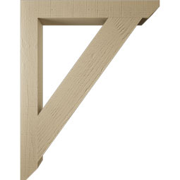 Ekena Millwork - BKTUR035X28X36TRA06RCPR - Timberthane Faux Wood Traditional Style Bracket, Slat Ends, 3 1/2"W x 28"D x 36"H, Primed Tan